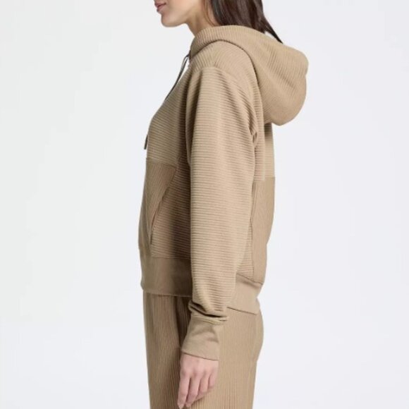 DSG Women's So Soft Ottoman Fleece Hoodie, Warm Stone Tan | Size Medium - Picture 4 of 8